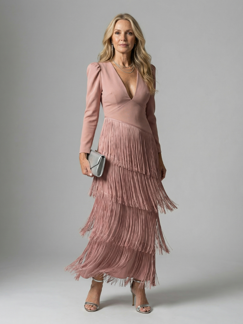 Corrose | Fringe Layer Midi Dress