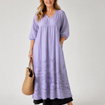 Clasette | Embroidered Hem Everyday Pocket Midi Dress