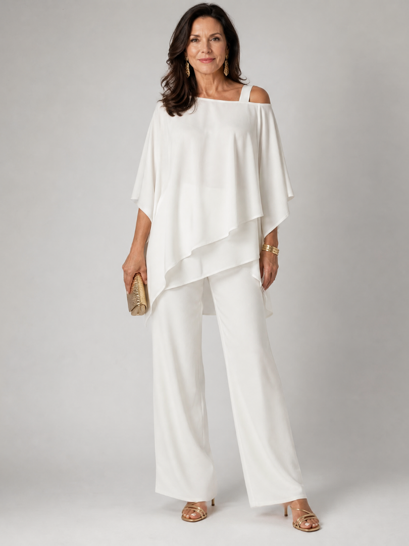 Taliadra | Layered Asymmetrical Two Piece Pant Set