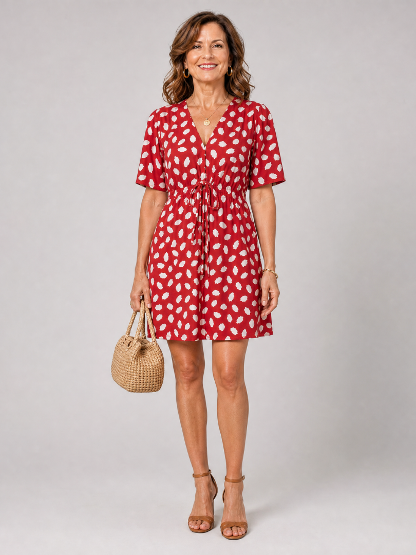 Faelette | Printed Button Front Mini Dress