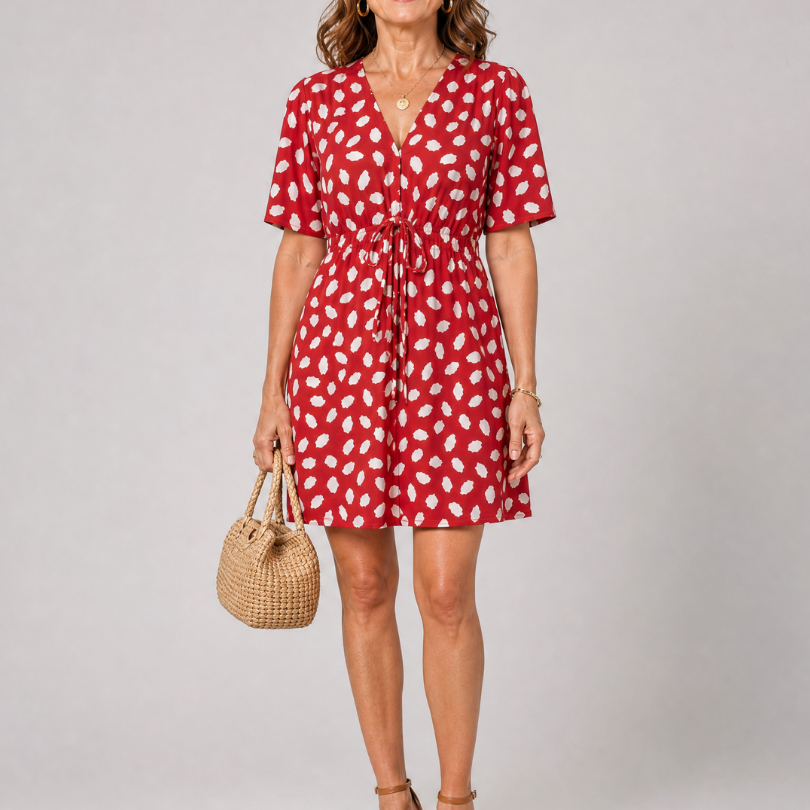 Faelette | Printed Button Front Mini Dress