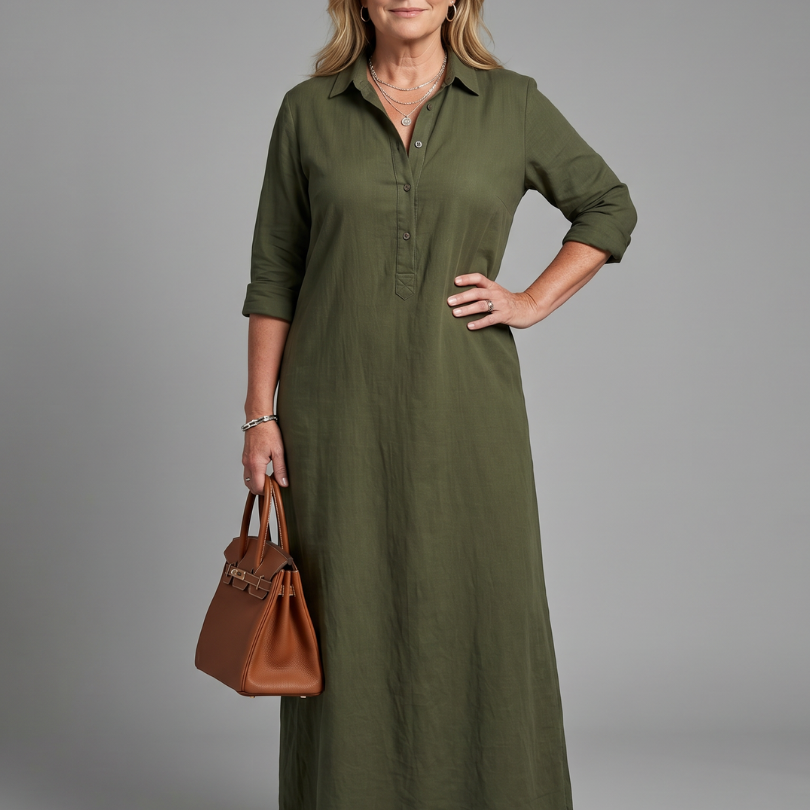 Lorra | Long Sleeve Relaxed Silhouette Maxi Dress