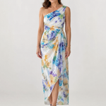Thalrose | One Shoulder Floral Print Midi Dress