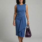 Esmenia | Asymmetric Drape Midi Dress