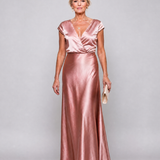 Dellora | Cap Sleeve Wrap Bodice Maxi Dress