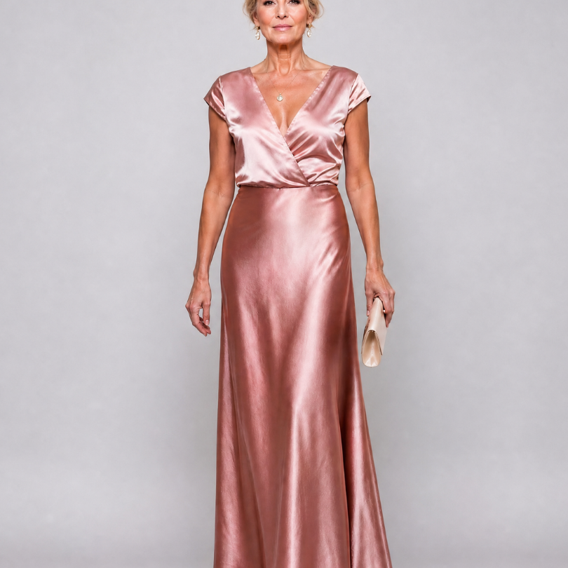 Dellora | Cap Sleeve Wrap Bodice Maxi Dress