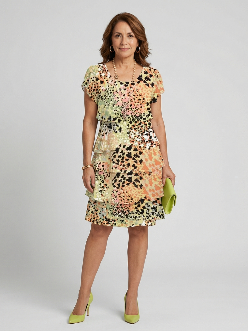 Casa | Structured Abstract Knee Length Dress