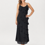 Wilda | Spaghetti Strap Layered Ruffle Detail Maxi Dress
