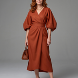 Dorsette | Sculpted Waist Panel Midi Dress