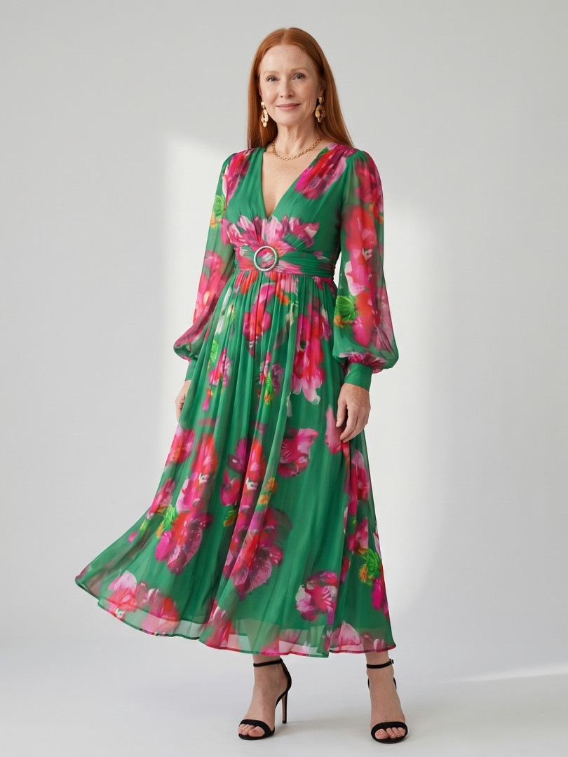 Magdassa | Soft Floral Midi Dress