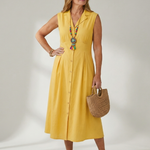 Tesbeth | Stack Button Midi Dress