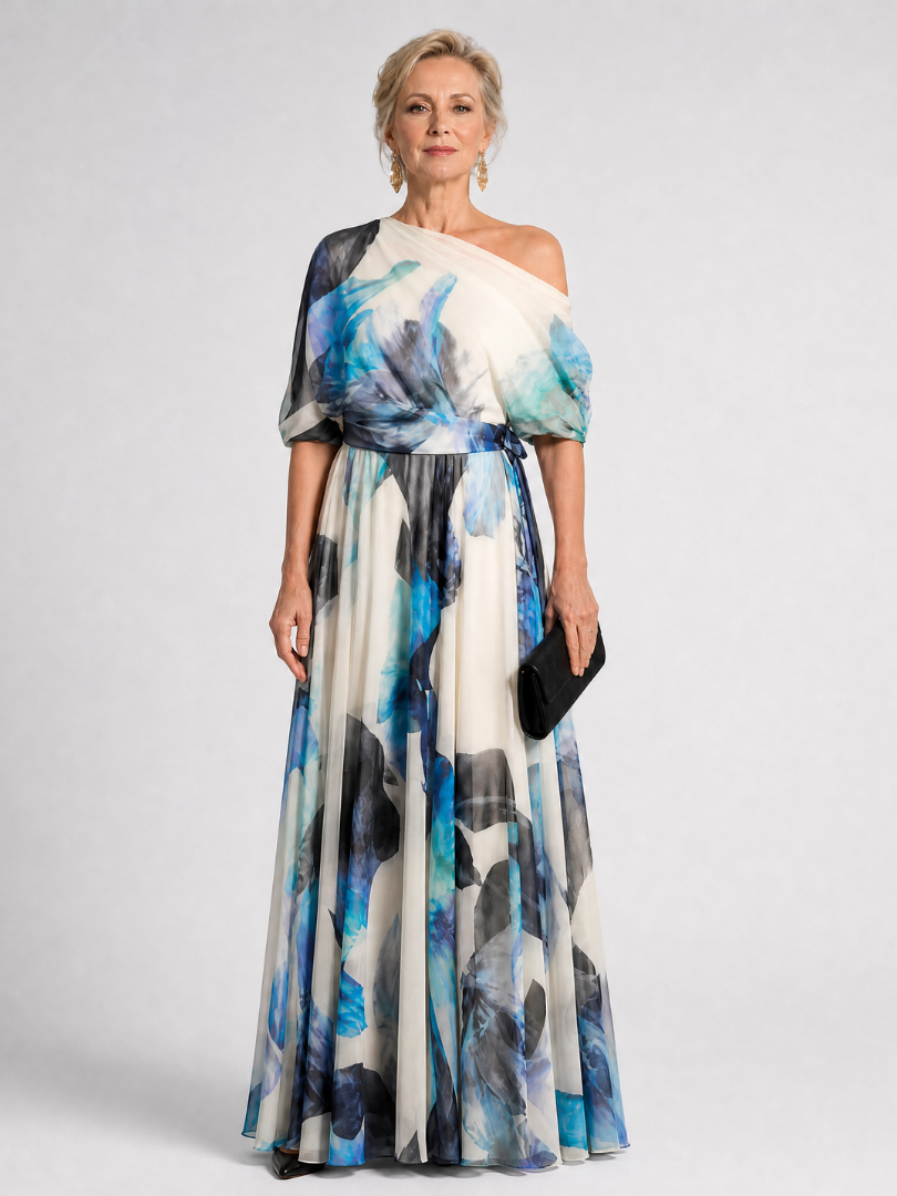 Fiosia | Off Shoulder Floral Print Maxi Dress