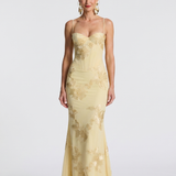Casmae | Embroidered Strap Fitted Maxi Dress