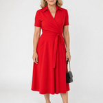 Laebeth | Collared Wrap Waist Midi Dress
