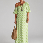 Vesrose | Striped Empire Waist Midi Dress
