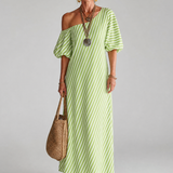 Vesrose | Striped Empire Waist Midi Dress