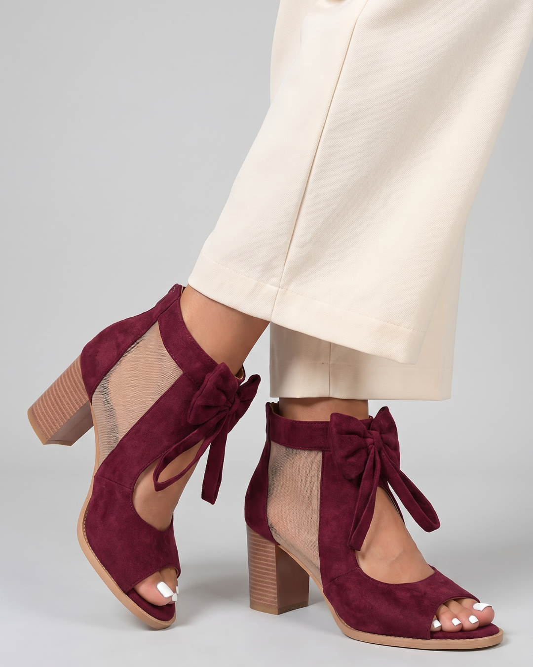 Norssa | Bow Tie Open Toe Block Heel Sandals