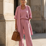Theassa | Three Piece Relaxed Top Pant Set