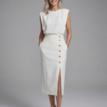 Camlette | Cap Sleeve Asymmetric Midi Dress