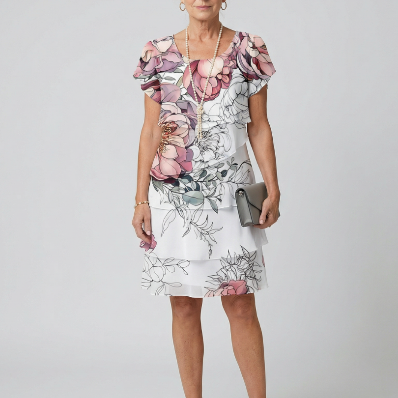 Cormarie | Clean Floral Knee Length Dress