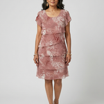 Solssa | Soft Motif Tier Knee Length Dress