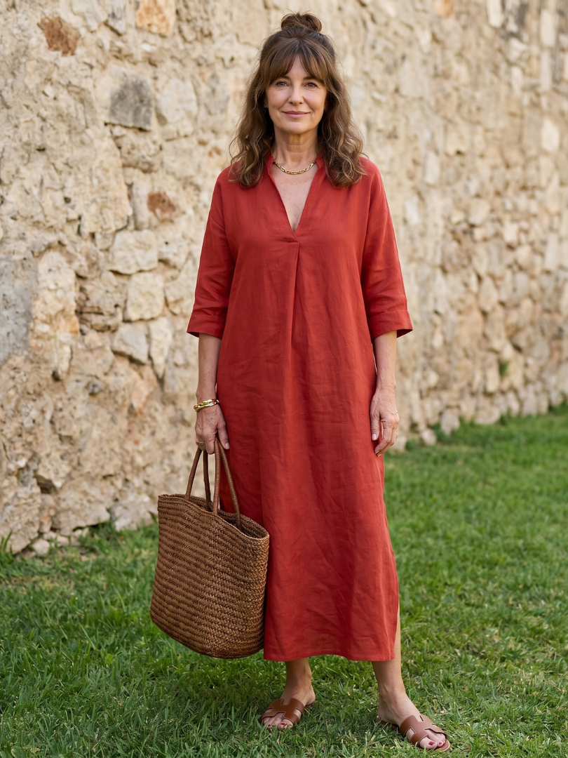 Noralora | Relaxed Straight Silhouette Midi Dress