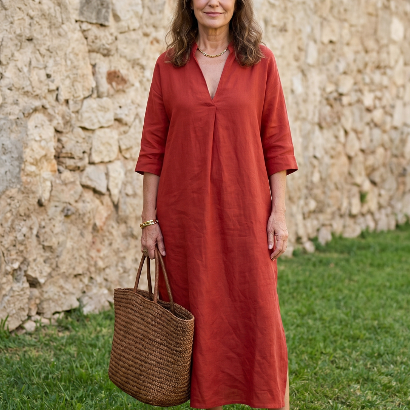 Noralora | Relaxed Straight Silhouette Midi Dress