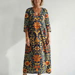 Callamae | Clean Ornate Floral Midi Dress