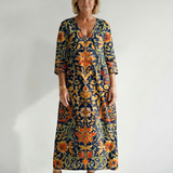 Callamae | Clean Ornate Floral Midi Dress
