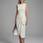 Vesnia | Sleeveless Asymmetric Draped Midi Dress