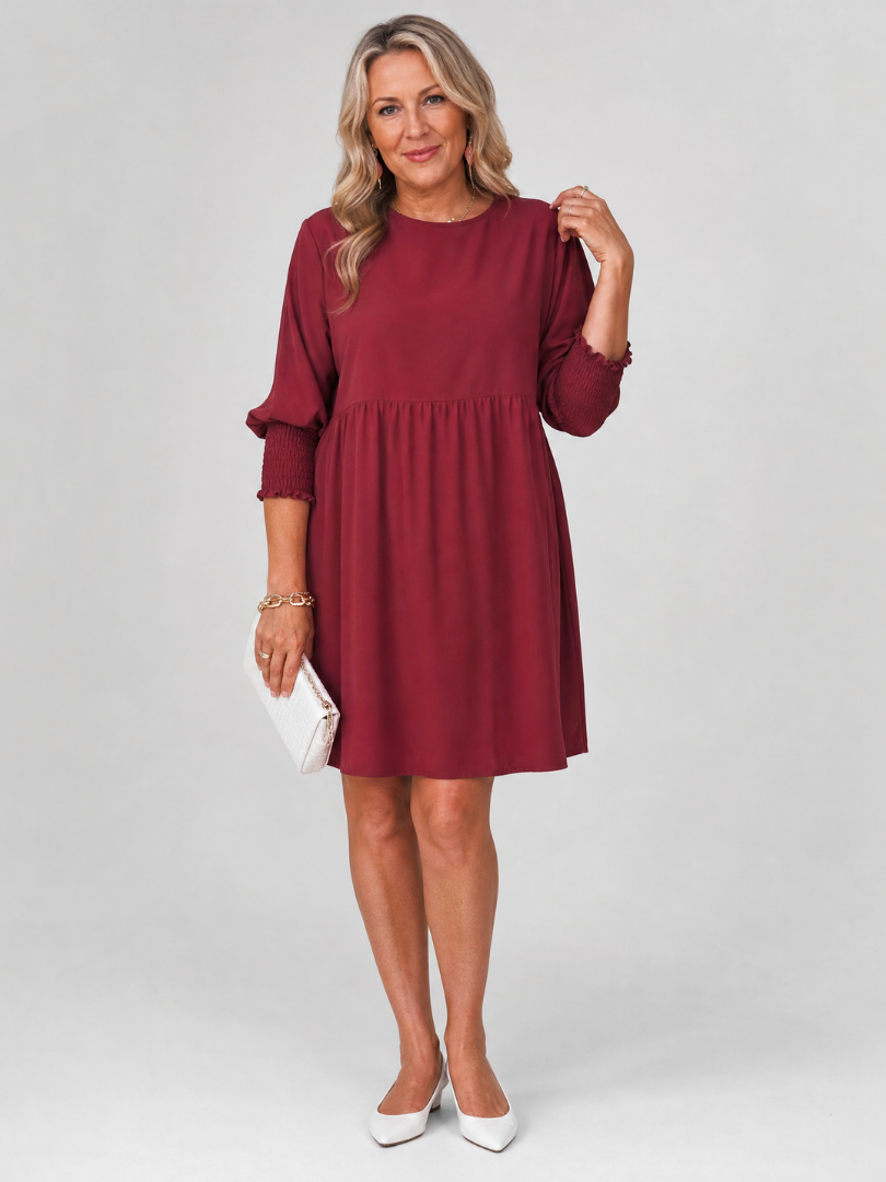 Gretawyn | Long Sleeve Smocked Cuffs Mini Dress