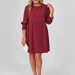Gretawyn | Long Sleeve Smocked Cuffs Mini Dress