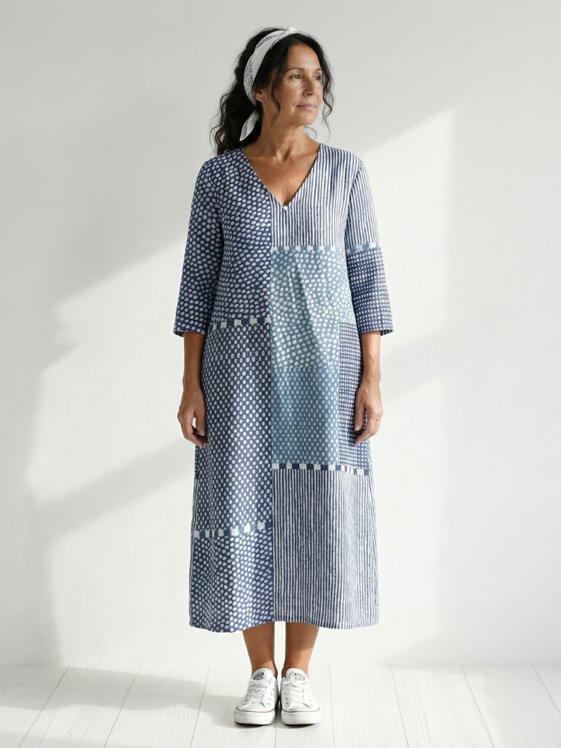 Odania | Fit Patchwork Midi Dress