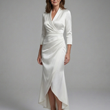 Esmesette | Long Sleeve Wrap High Low Midi Dress