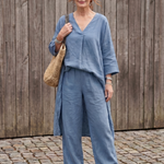 Penwynne | Loose Tunic Top Wide Leg Pant Set
