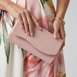 Rosney | Curved Metal Accent Envelope Clutch