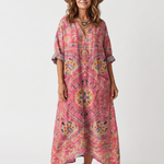 Esmerina | Abstract Print Relaxed Pocket Midi Dress