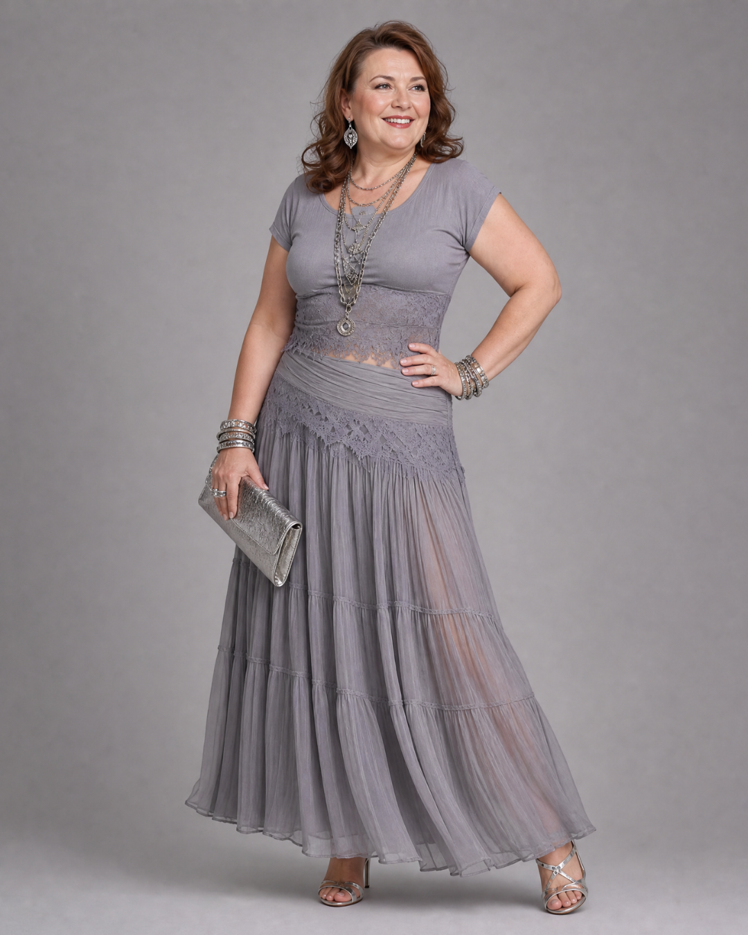 Pena | Draped Crop Top And Pleated Maxi Skirt Set