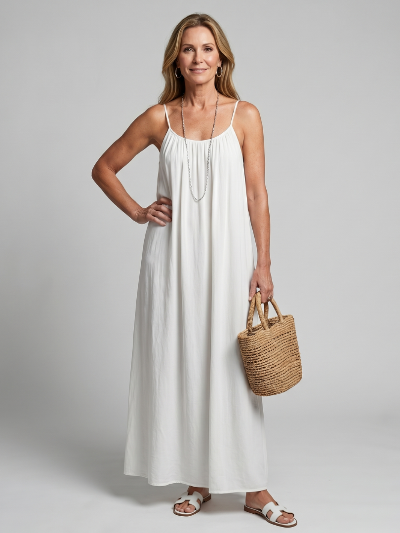 Lunine | Gathered Neckline Silhouette Loose Lounge Dress