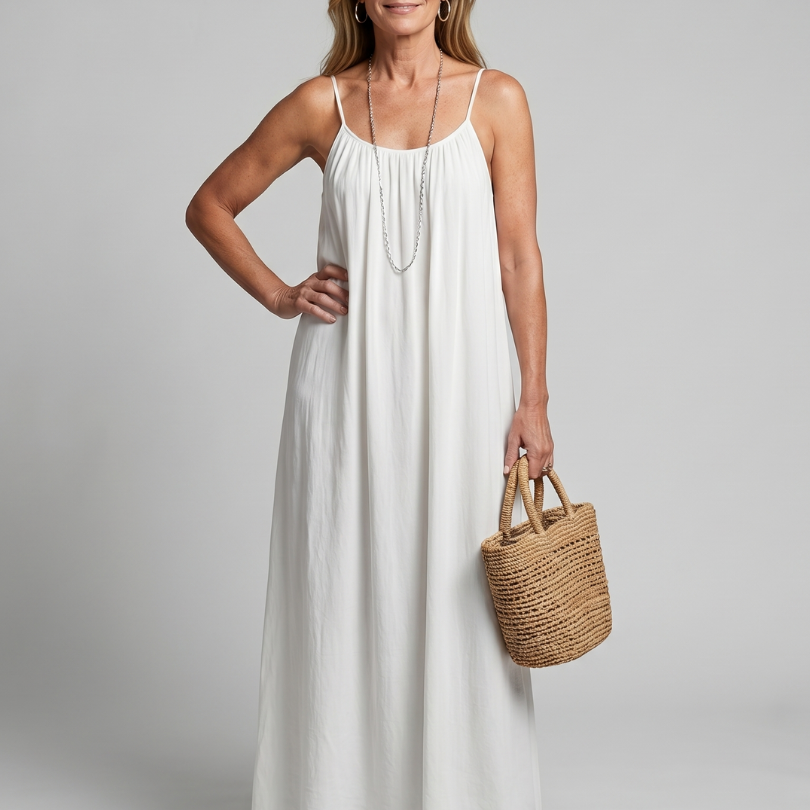 Lunine | Gathered Neckline Silhouette Loose Lounge Dress
