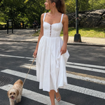 Velthea | Sleeveless Button Front Flared Skirt Midi Dress