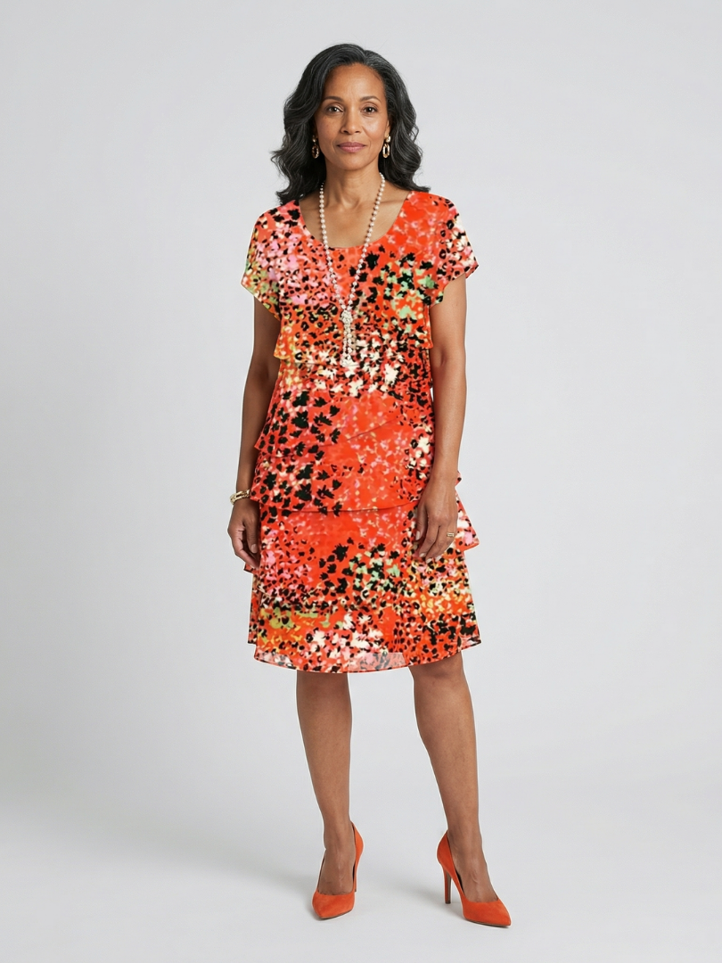 Casda | Speckled Tier Knee Length Dress