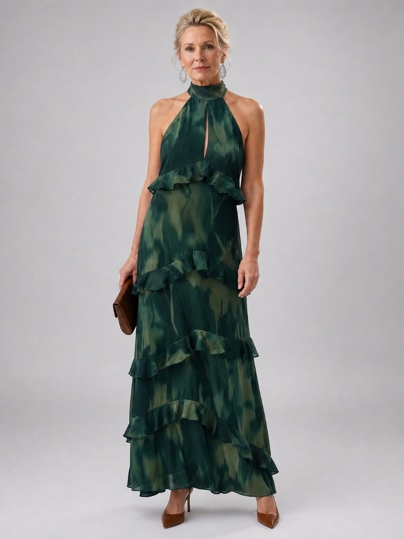 Coradra | Tiered Cutout Sleeveless Midi Dress