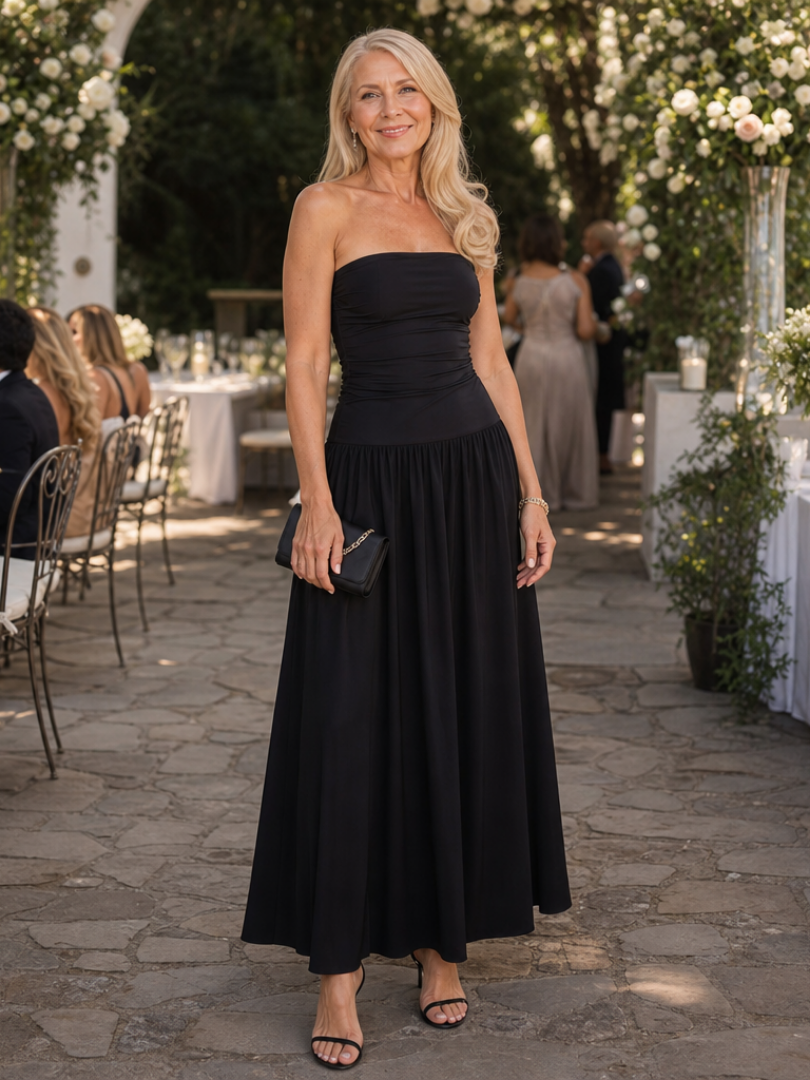 Sabwyn | Strapless Ruched Bodice Midi Dress