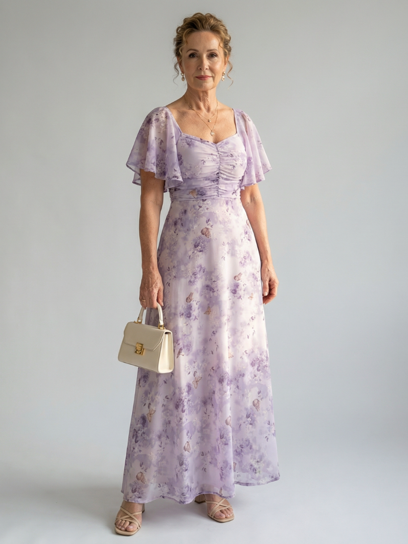 Clawen |  Flutter Sleeve Midi Dress