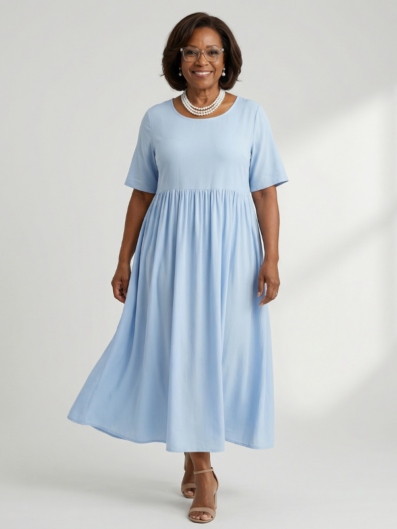 Verdra | Simple Gather Midi Dress