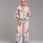 Lilabelle | Scenic Print Button Front Shirt And Wide Leg Pants Set