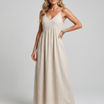 Esmessa | Spaghetti Strap Flowing Skirt Midi Dress