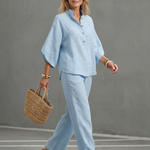 Frebeth | Button Front Relaxed Tunic Trouser Set