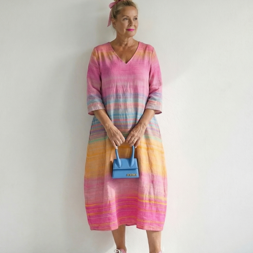 Tamsinsia | Ease Gradient Stripe Midi Dress